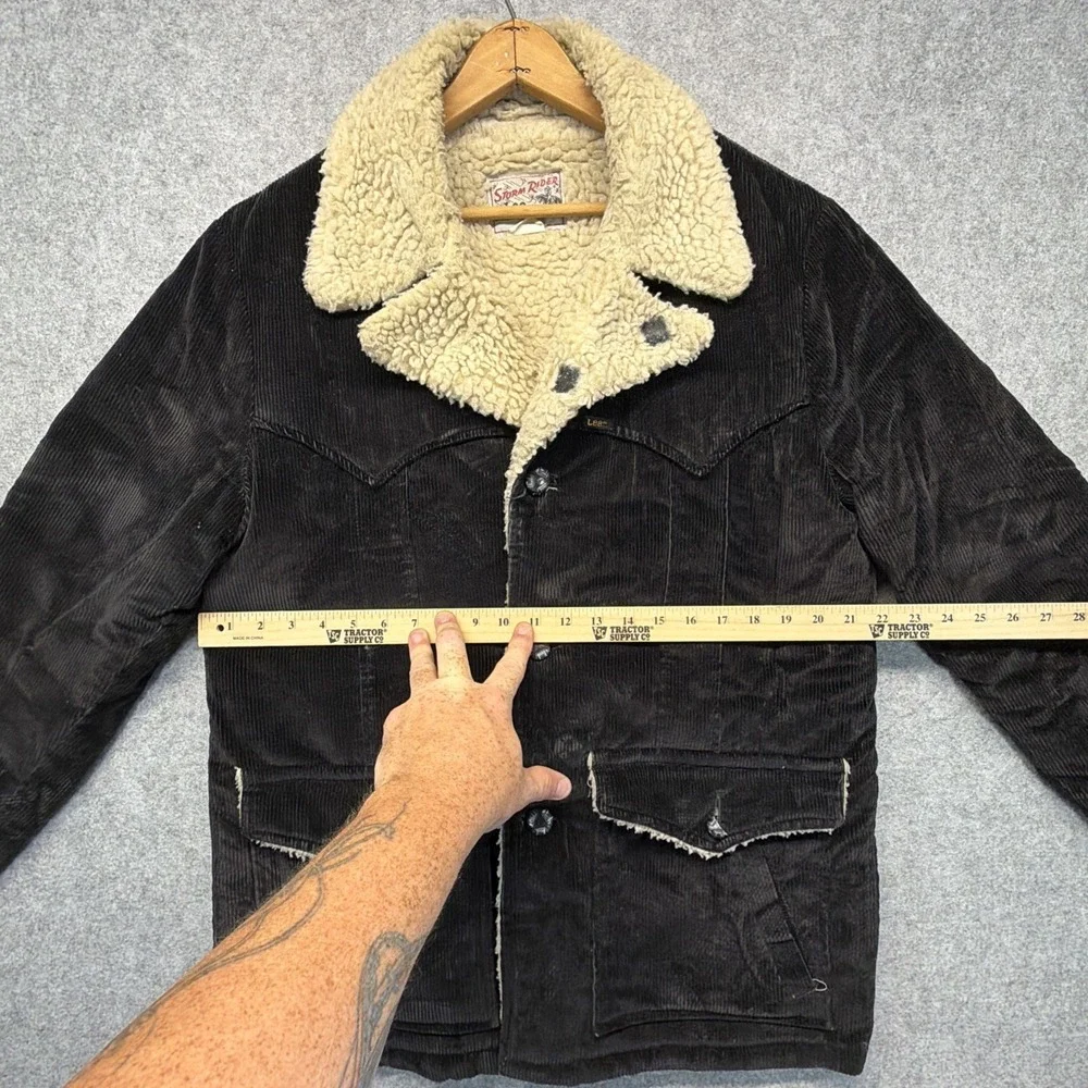 Vintage Lee Storm Rider Sherpa Lined Corduroy Jacket Barn Coat Size 40 70s